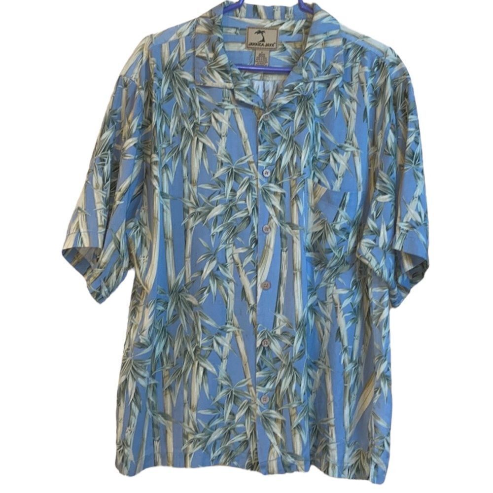Jamaica Jaxx Men’s Silk Aloha Hawaiian Shirt Size Large